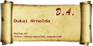 Dukai Arnolda névjegykártya